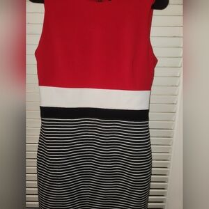 Tommy Hilfiger Sz4 Red and Black Striped Women's Dress